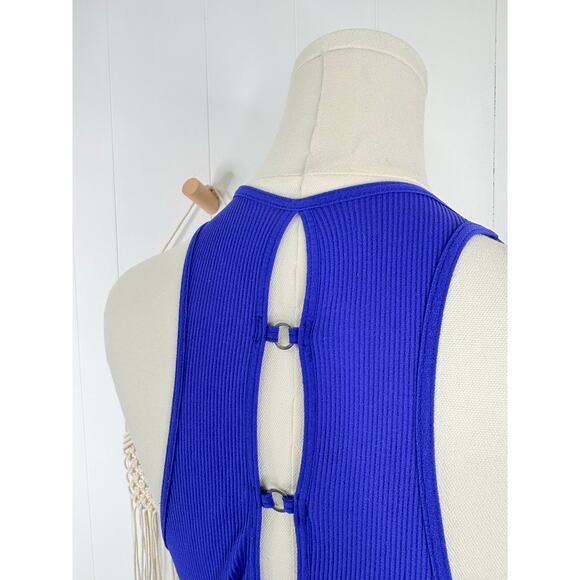 Intimately Free People Chalice Ribbed Keyhole Bra Womens XS Small Blue Bralette - Picture 4 of 7